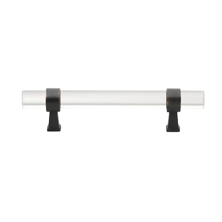 Gliderite Hardware 3-3/4 in. Center to Center Clear Acrylic Cabinet Pull Oil Rubbed Bronze, 10PK 4718-96-ORB-10